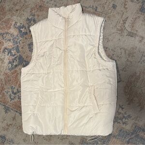Cream puffer vest
